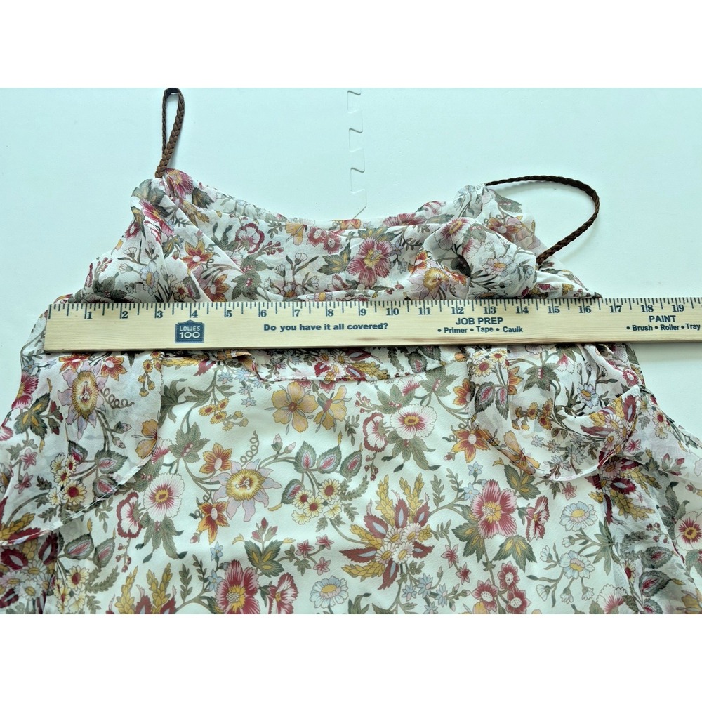 BAILEY 44 Boho Silk Braided Strap Tank Ruffle Blouse USA Western Floral - Size M - Picture 12 of 12